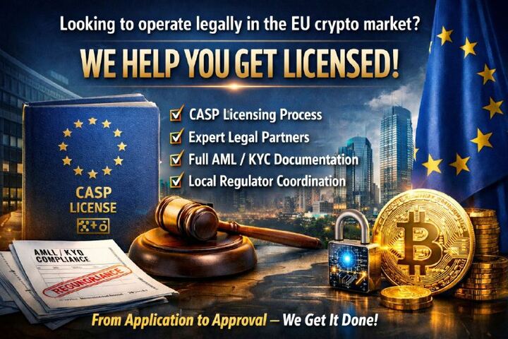 Looking to operate legally in the EU crypto market? We help you get licensed.